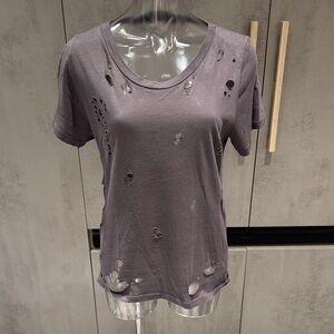 Edgy Charcoal Distressed Women's Tee